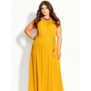 City chic gold dress